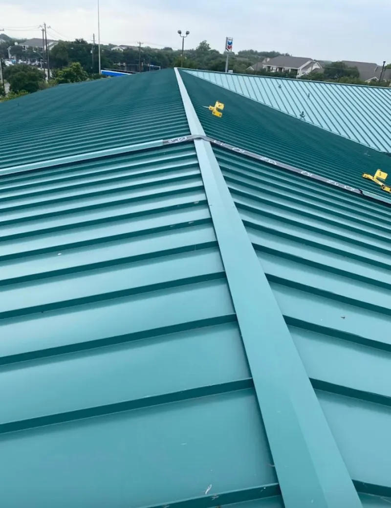 Green commercial metal roof ridge and valley for Metal Roof Repair in Ashland City